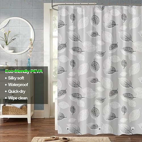 Miniatura 2 de Forro de plástico para ducha, forro de cortina de ducha de PEVA 4G de alta calidad con ojales inoxidables y 3 imanes pesados, cortinas de ducha