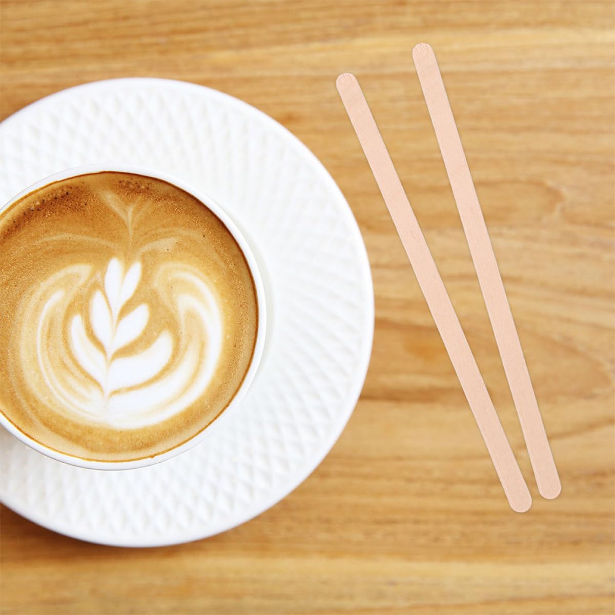 Zerodeko 500 Bastoncini in Legno per Mescolare caffè USA e Getta con Involucro di Carta Singolo, Palette e Agitatori Naturali per Bevande Calde, Fredde e Cocktail, Confezione Igienica