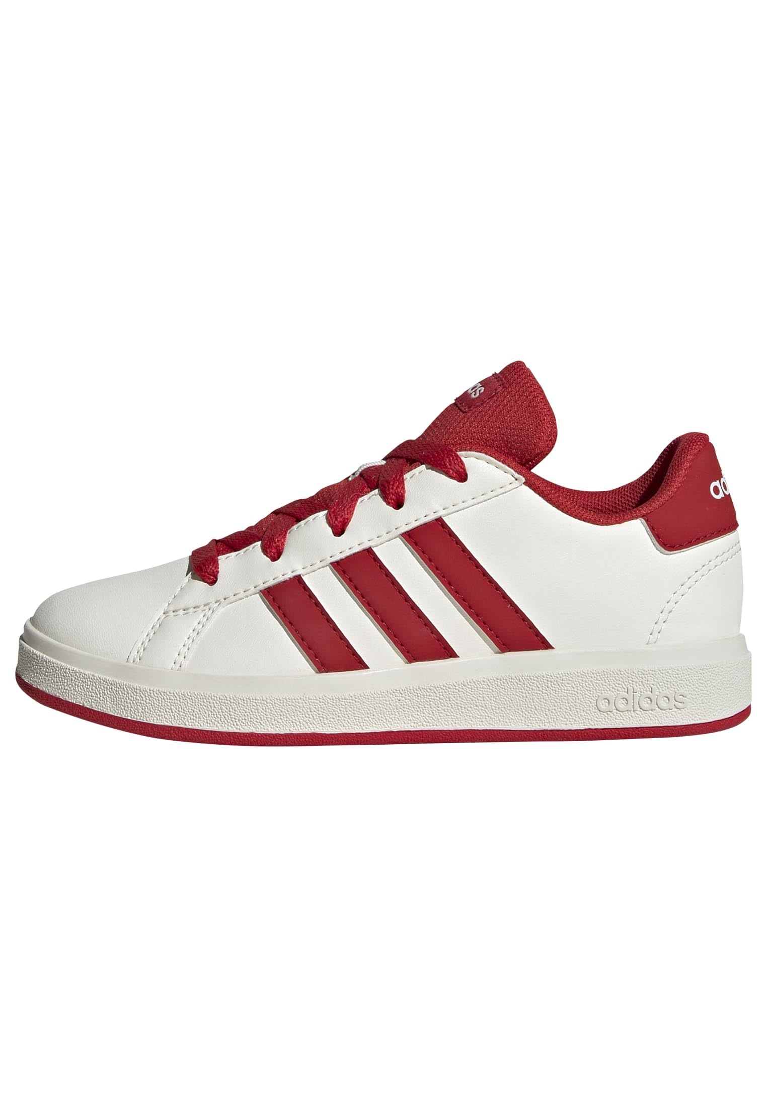 adidas Unisex Kids Grand Court Lifestyle Tennis Lace-Up Shoes, Off White/Collegiate Red/Core Black, 11.5 UK Child