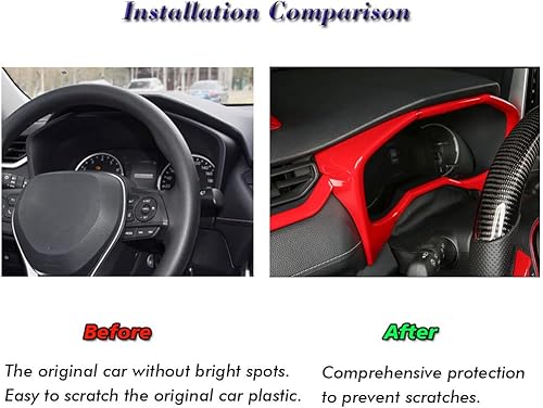 Miniatura 4 de BOYOUS Marco de tablero de consola central de ABS, cubierta de instrumentos, accesorios de decoración interior para Toyota RAV4 2019 2020 2021 2022