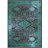 Maples Rugs Area Rug - Georgina 5 x 7 Large Area Rugs [Made in USA] for Living Room, Bedroom, and Dining Room, Winberry/Teal