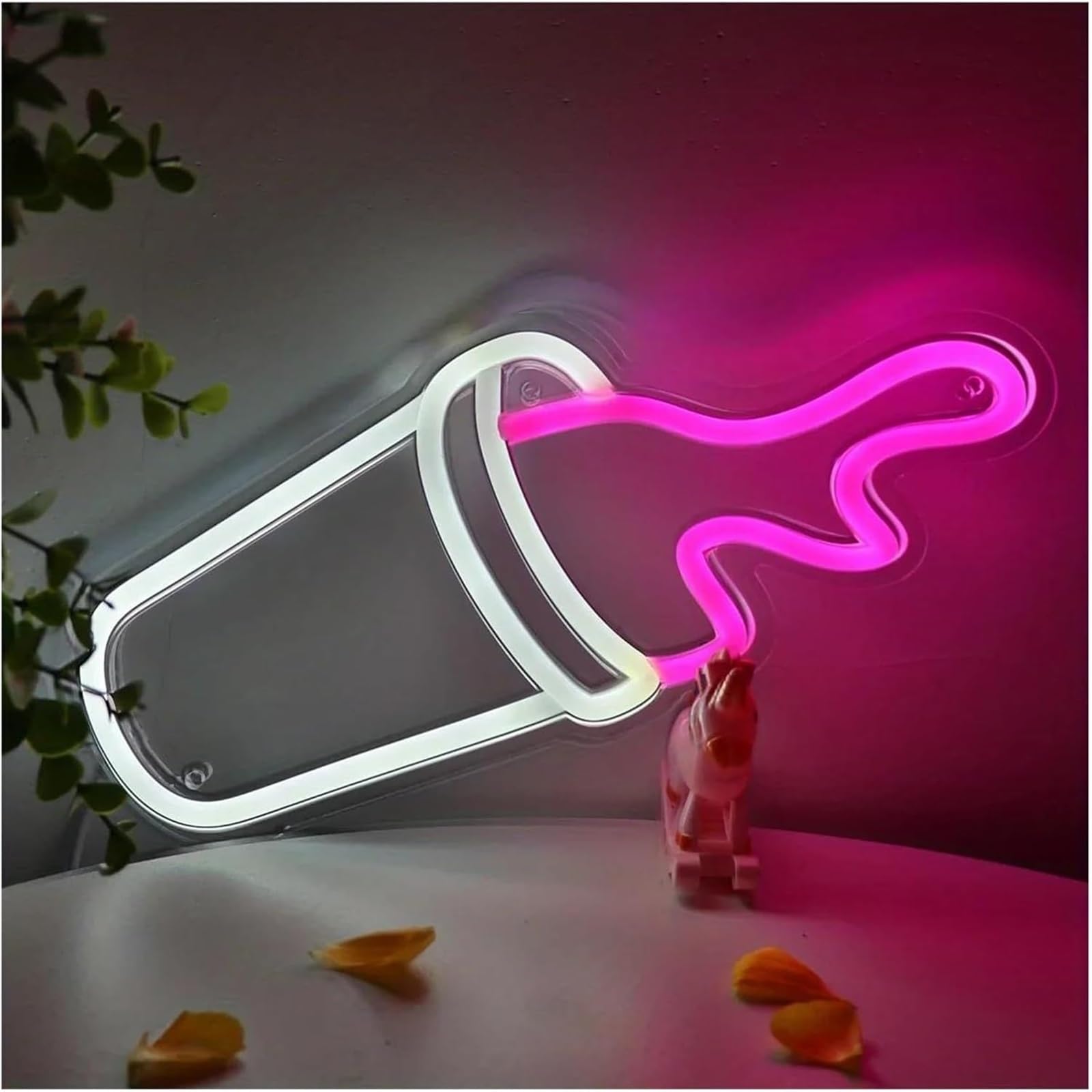 Lampe Néon D'Ambiance Apaisante Lampe Tasse À Thé Au Lait avec Lumières Néon, Meilleure Ambiance pour Un Magasin De