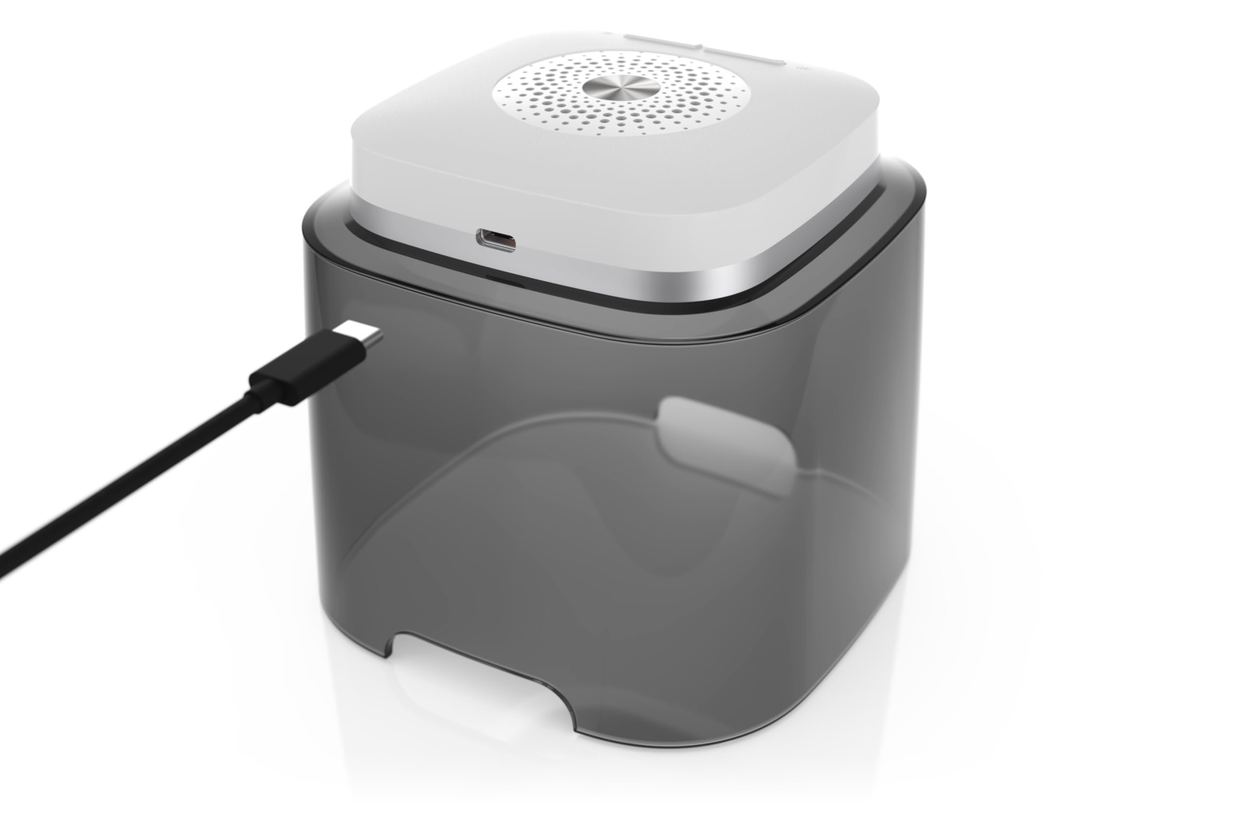 flow-med dry- cap UV 2.2 - Déshumidificateur Appareil Auditif - Chargement, Nettoyage et Séchage Simultanés - Pour tous les Appareils Auditifs - 4 LED UV-C - Ventilateur & Chaleur - Produit Médical