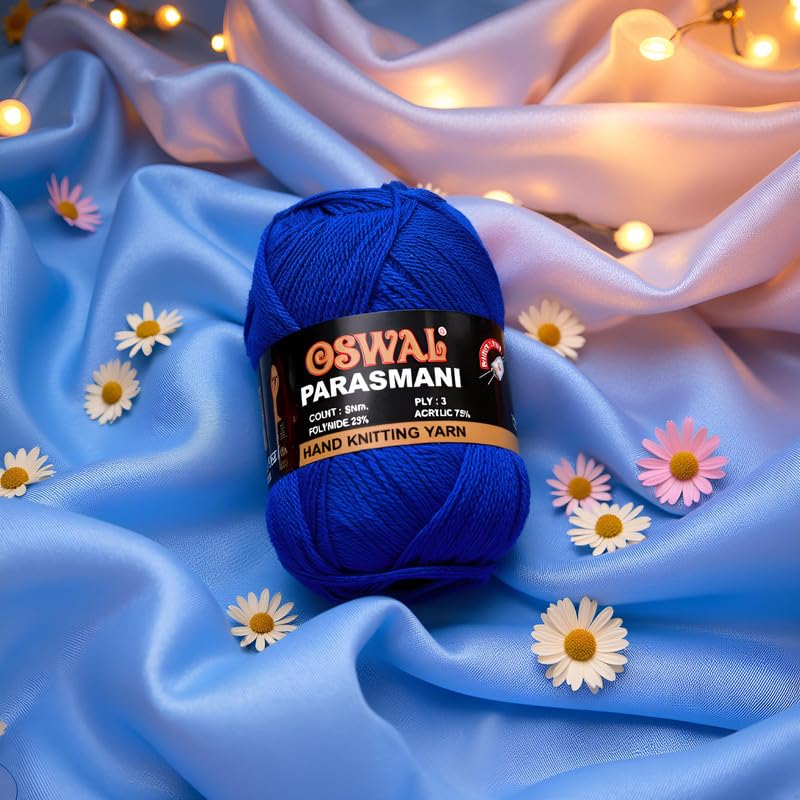 Image of M.G ENTERPRISE Os wale 3 Ply Knitting Yarn Wool, Royal 600 gm Best Used with Knitting Needles, Crochet Needles Wool Yarn for Knitting. by M.G ENTERPRISE Os wal X
