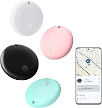 Android Tracker Tags, Works with Google Find My Device App (Android only), Key Finder Item Locator Tracking Device Smart Tags for Luggage, Wallet, Vehicles, Pets, Keys (Multi-Color, 4 Pack)