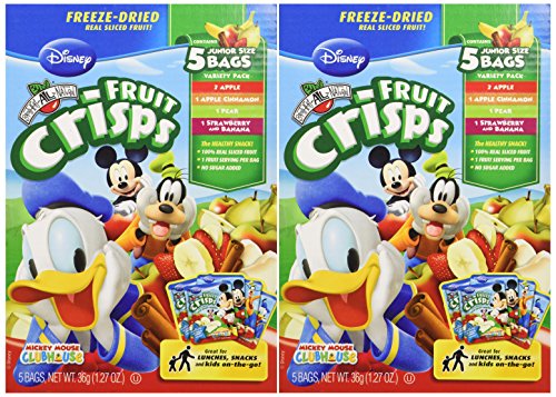 Disney Brothers All Natural Variety Pack - Fruit Crisps 2 Pack (1.23oz Each Box) - No Sugar Added