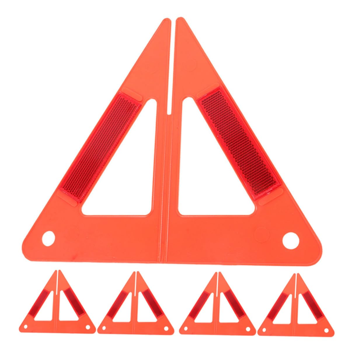 Triángulo de Advertencia Reflectante para Coche, 5 Piezas Rojas