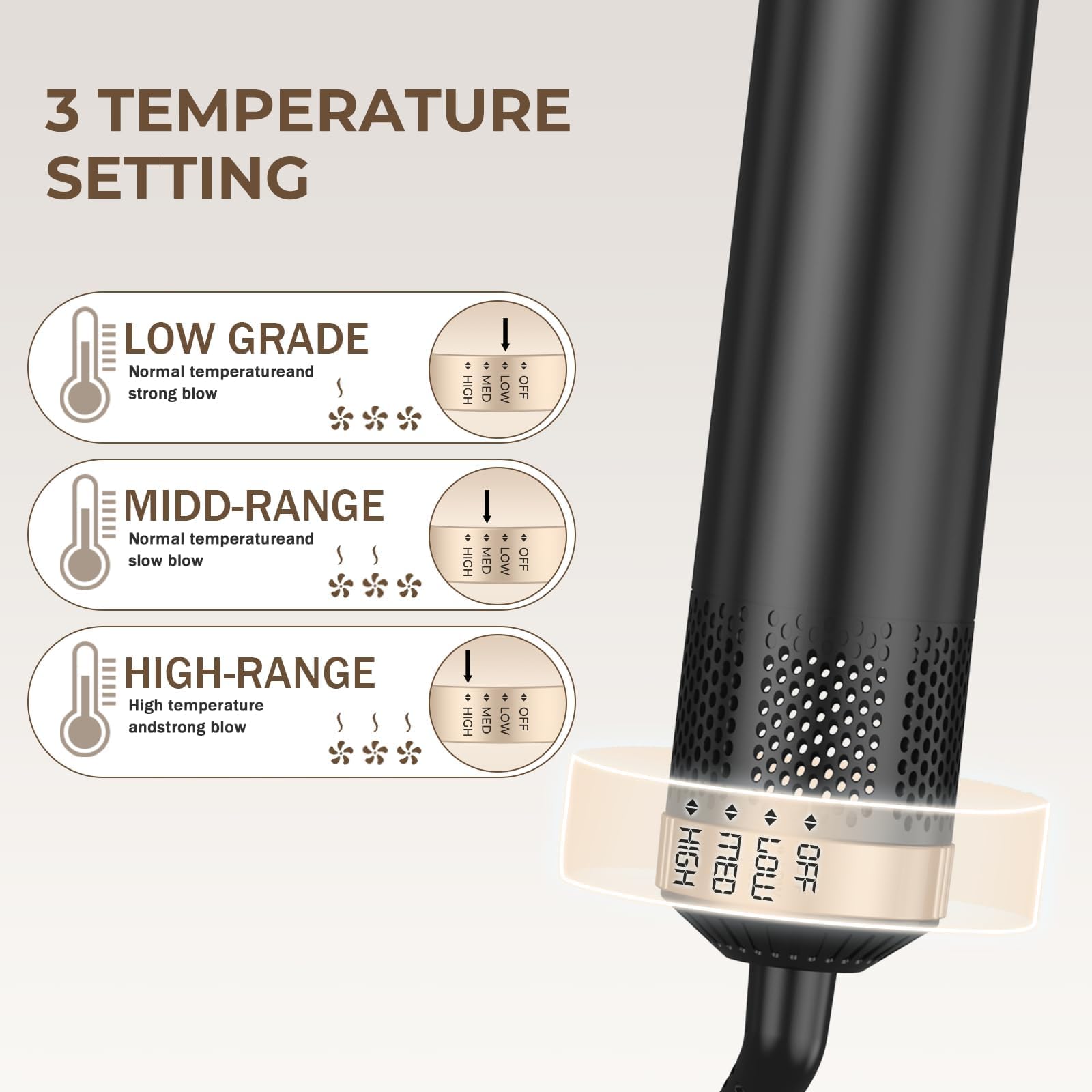 Hair Styler 5 in 1, Airstyler Haarstyler Set 1000W, Multifunktionaler Hairstyler mit 5 Ersatz, Lockenstab Automatisch, Glätteisen, Zum Styling, Volumisieren, Locken und Glätten (Schwarz)