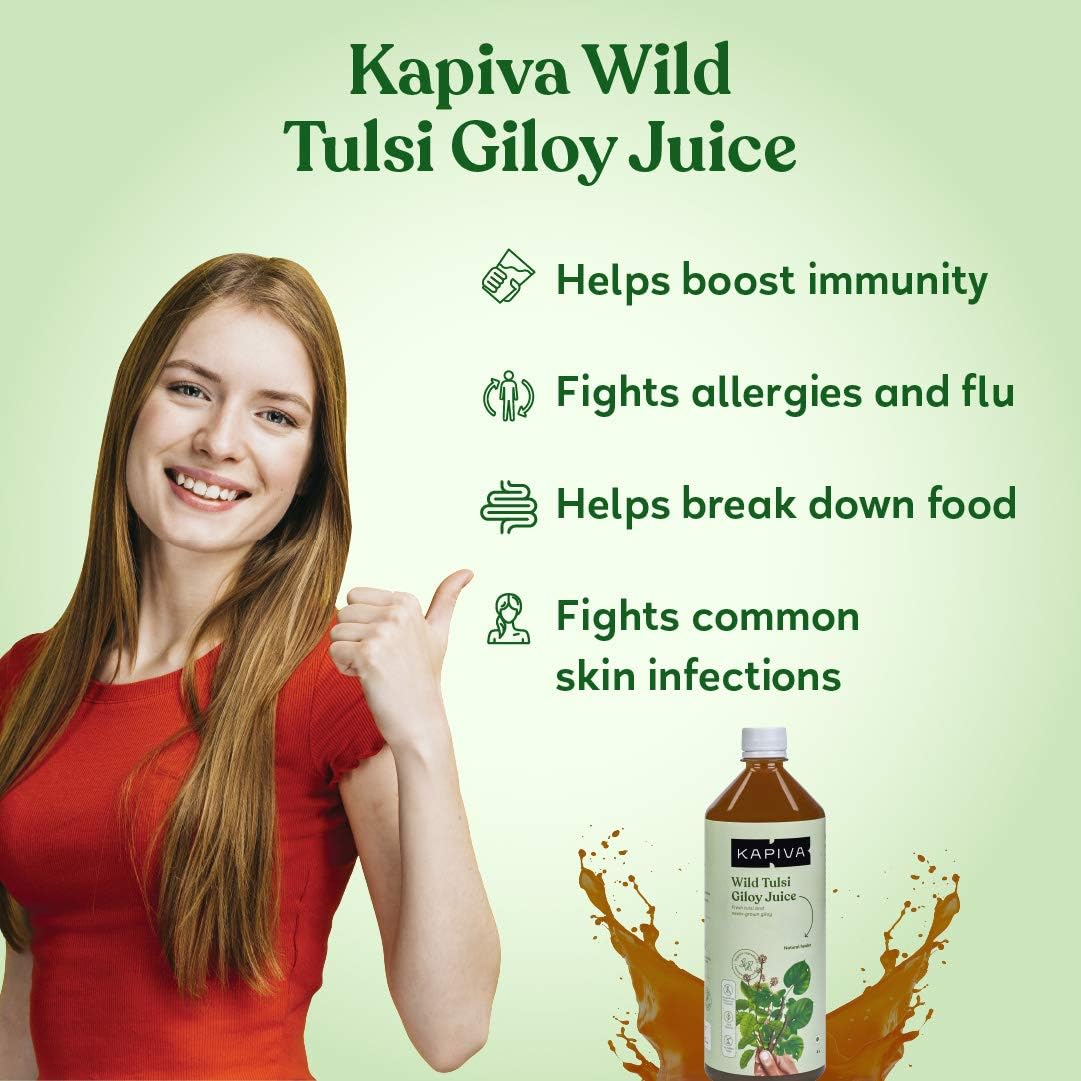 Kapiva Wild Tulsi Giloy 1L + Kapiva Wild Amla Juice 1L