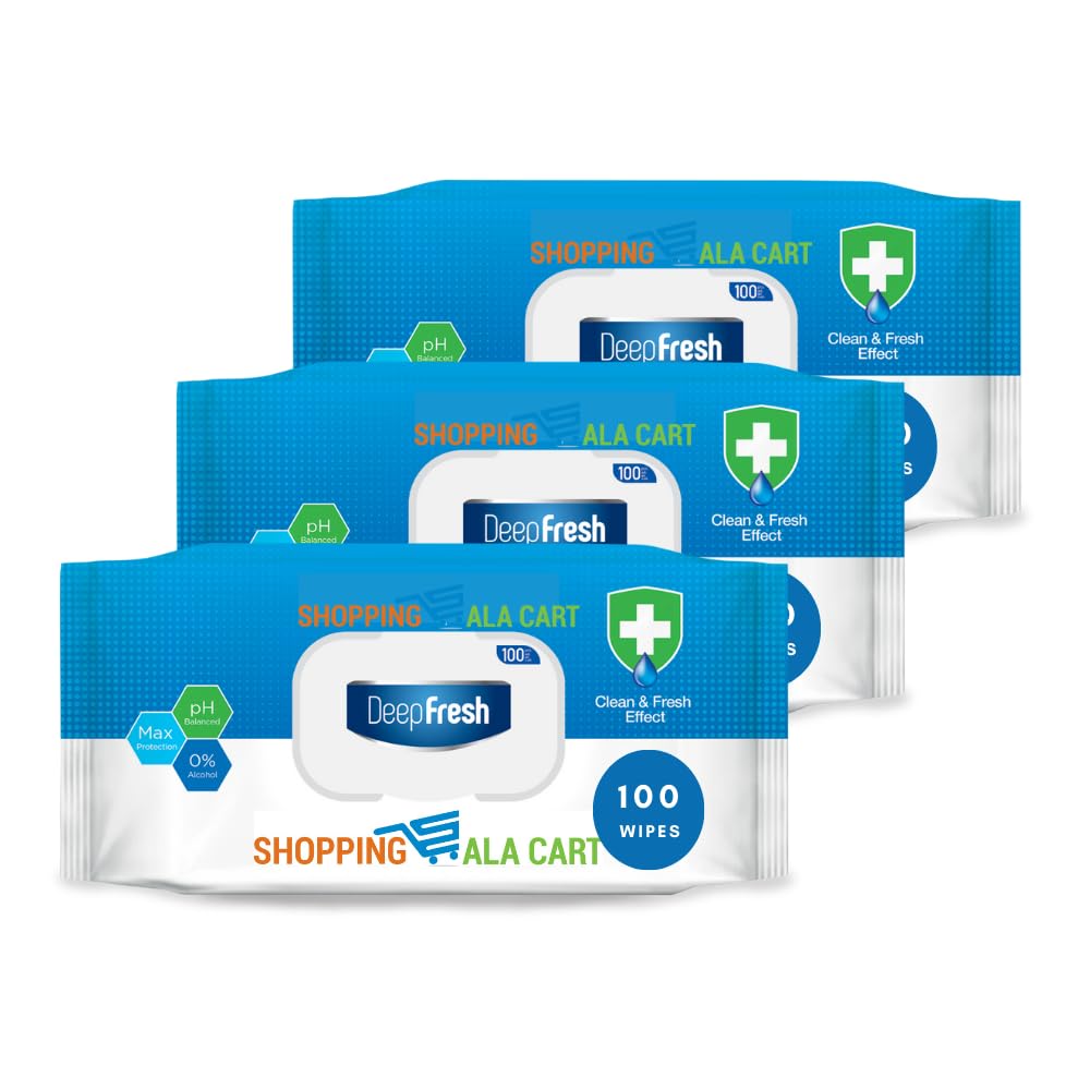 ShoppingAlaCart Multi-Purpose Cleaning Wipes for Home and Office, 100 Count Per Pack, Pop-Top, Resealable 100 Count (Pack of 3)