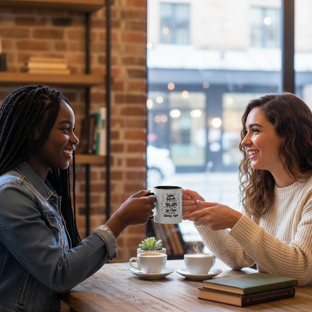 Good Friends are Like Stars You Don't Always See Them but Know They Always There Friendship Theme Ceramic Coffee Mug Funny Birthday Present Christmas Gift for Friend BFF Bestie Tea Cup 11 oz Black - Image 5