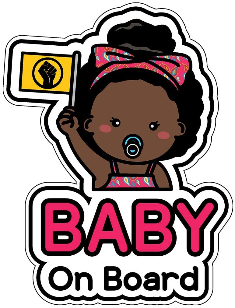 baby on board aufkleber auto (08. Black Girl)