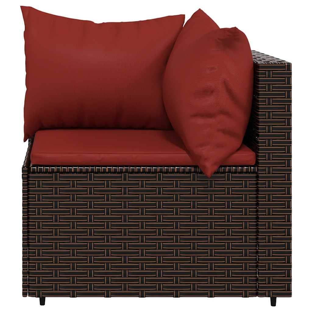 vidaXL Salon de Jardin 4 pcs avec Coussins Marron Résine tressée, Ensemble de Salon d'extérieur, Ensemble de mobilier d'extérieur, Ensemble de mobilier de Patio