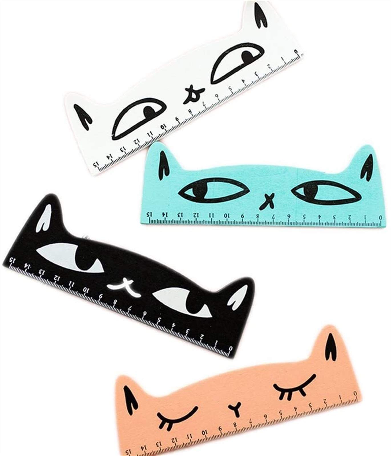 RJJ Uesae Ruler Plastic Straight Ruler Ruler Metal Rule Measuring Tool Stationery Wood 4pics