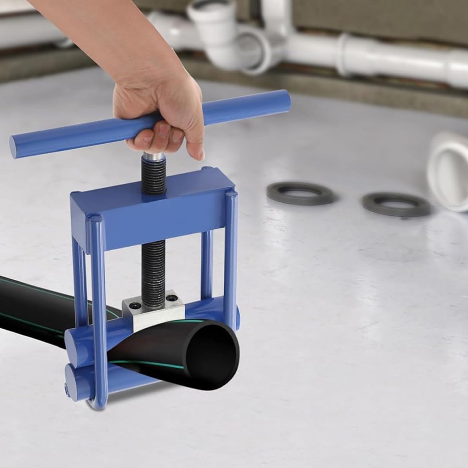 Herramienta Manual para Apretar Tuberías, Herramienta De Cierre para Tuberías, Abrazadera De Reparación De Emergencia para Plomería, Duradera Y Fácil De Usar, para Tuberías De PE