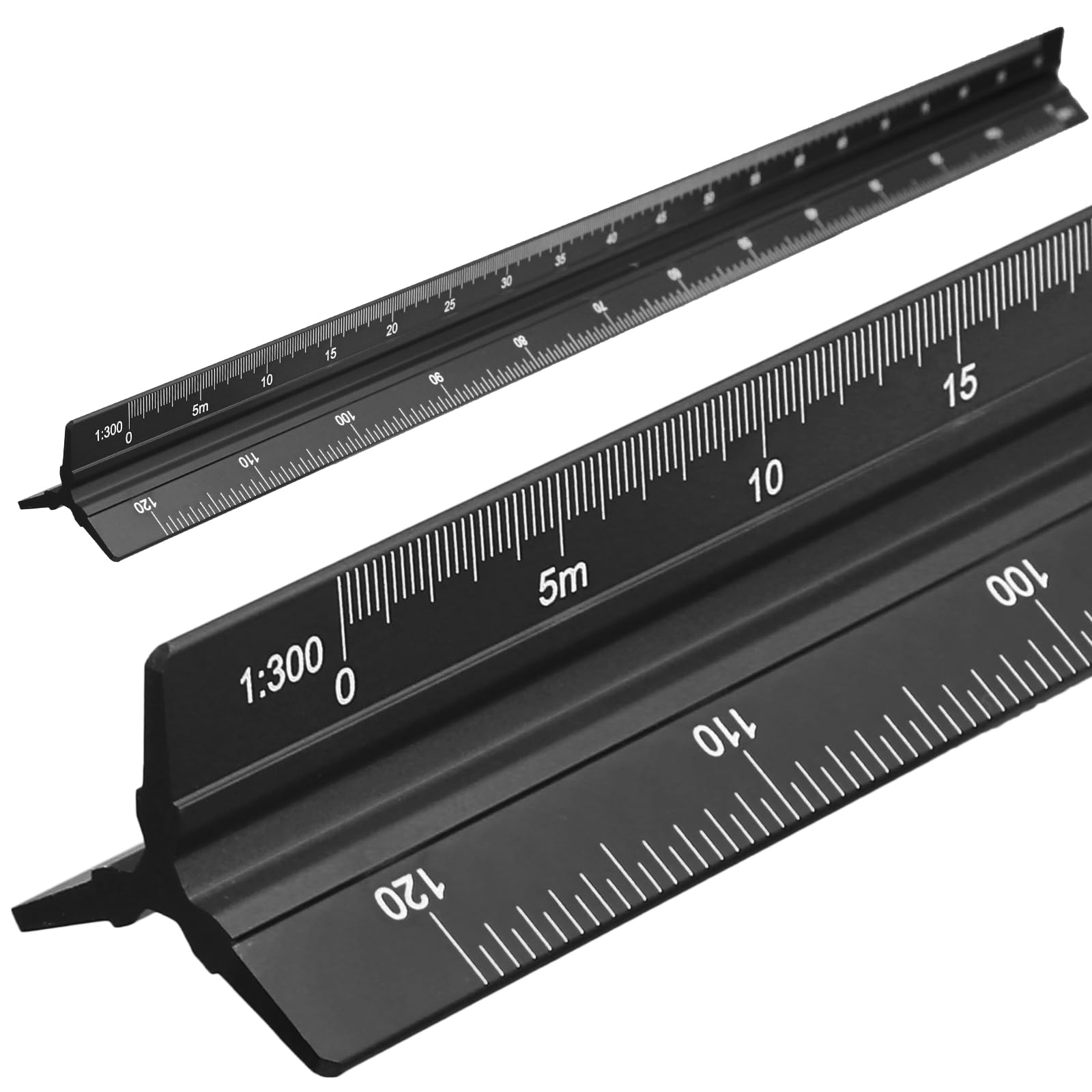 12" Engineer Scale Ruler Architectural Ruler Metric, Black