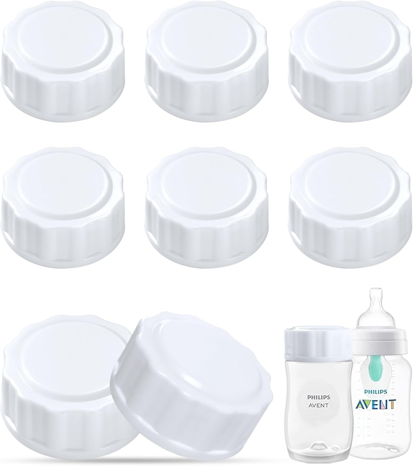 Travel and Storage Bottle Caps Compatible with Avent Baby Bottles, Bottle Lids