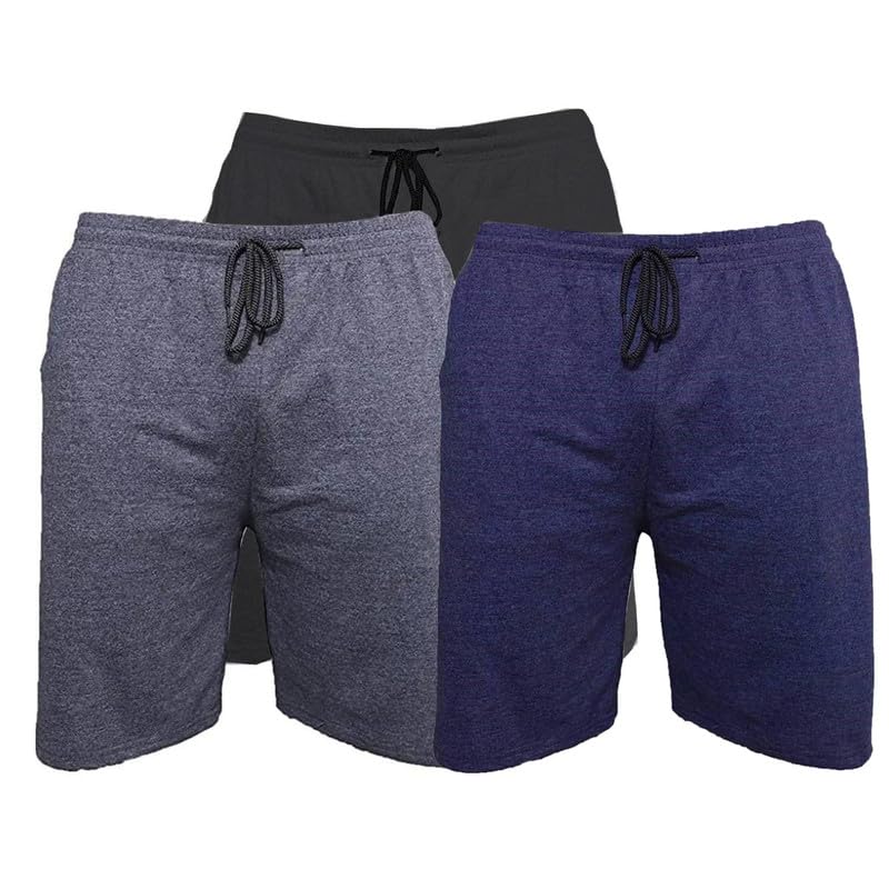 RUGAN Men’s Cotton Shorts| Zipper Pocket | Half Pant for Mens| Shorts for Men | Pack 3