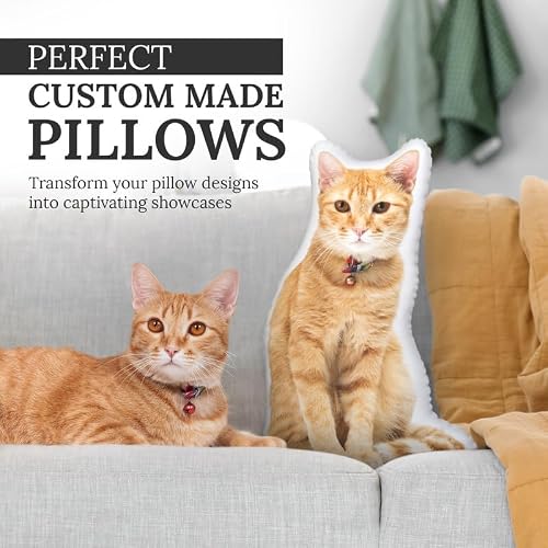 Ships Next Day, Made in USA, Custom Pillow from Photo - Shaped Cutout Personalized Pillow - Dog/Cat/Family/Friends Face/Cars/Logos - Double Sided - 8 Sizes -Funny Pillows - Pet Memorial (18 Inch)