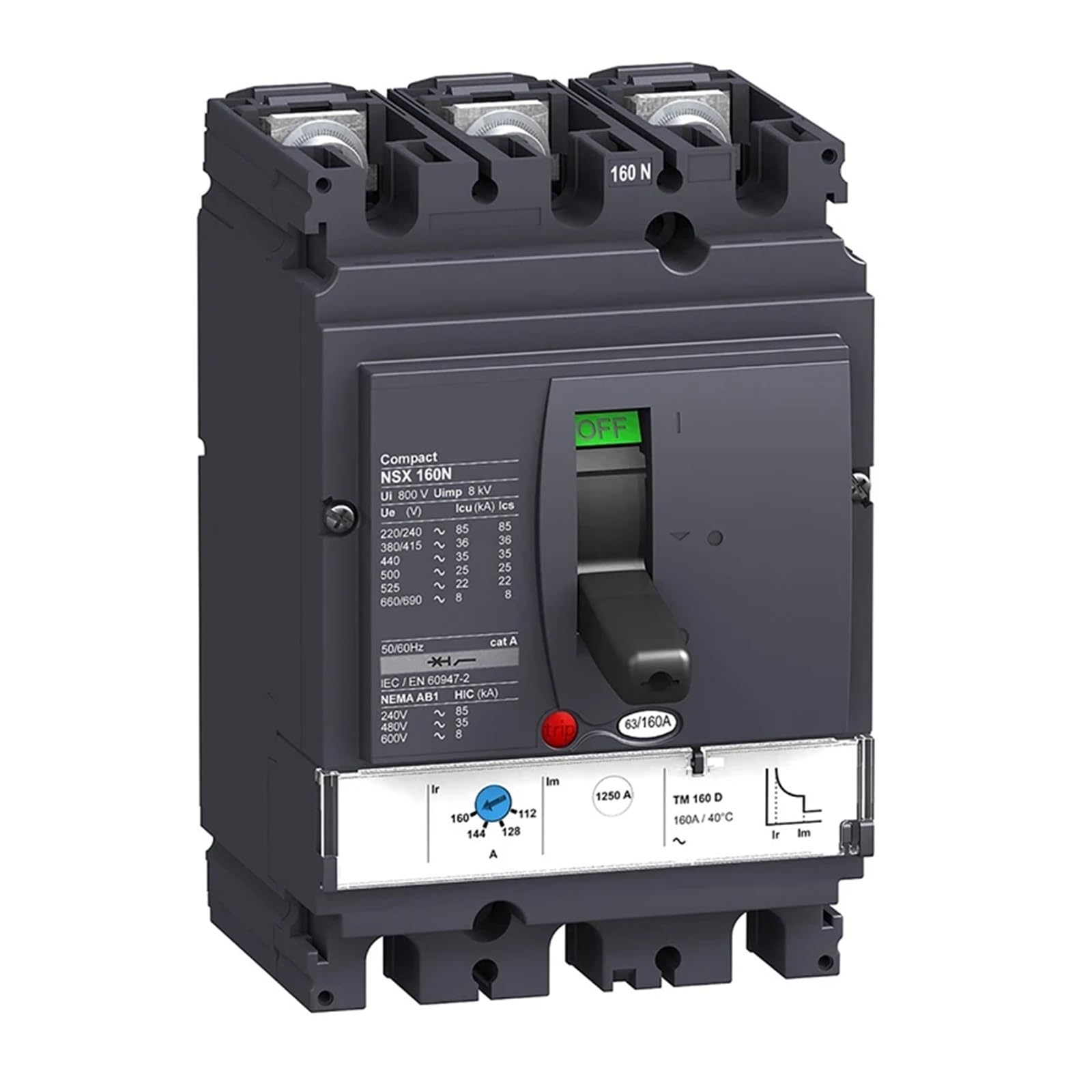 YFHGULBTK LV430840 Molded Case Circuit Breaker NSX160N TMD 160A 3p3d 50kA