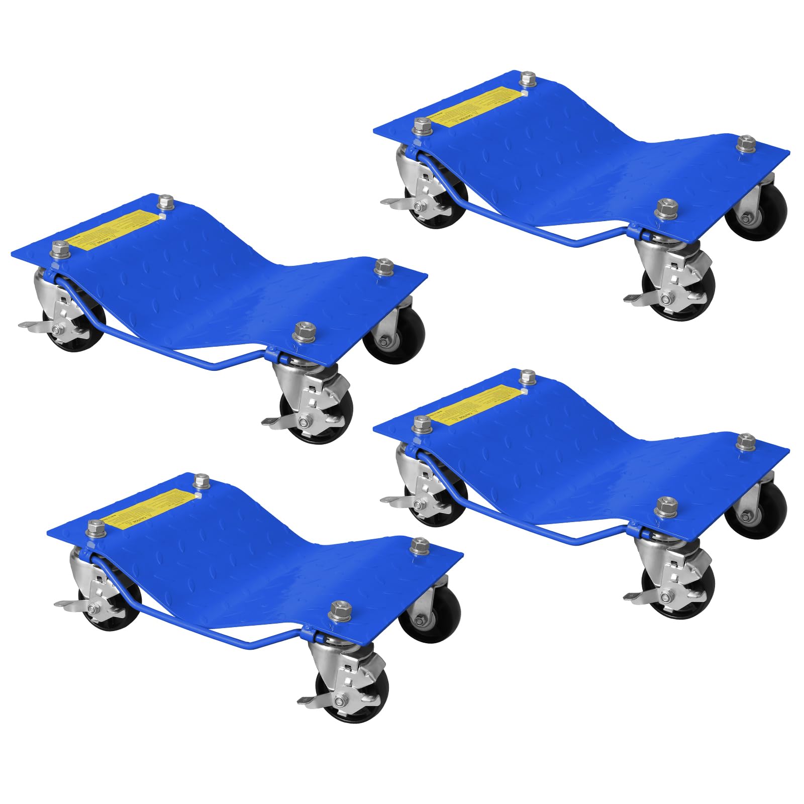 Hapihom 6000Lbs Blue Wheel Dolly Set Of 4 Vehicle Positioning Wheel Dollies, 4 Pack Wheel Dolly Car Skate Set, 680Kg Per Dolly, Van Positioning Garage Jack With Swivel Casters For Moving Auto Repair Garage - Blue