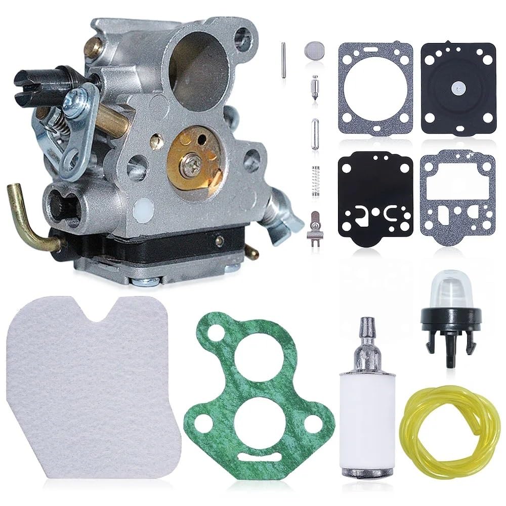 Kit de reparación de filtro de aire de carburador compatible con motosierra H 235 235E 236 240 240E con juego de juntas de carburador de línea de combustible 545072601 574719402