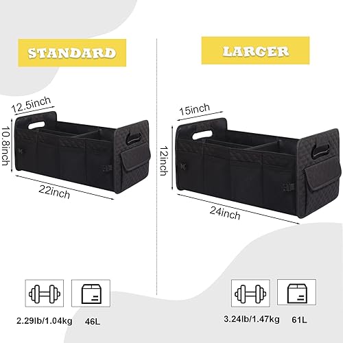 Miniatura 8 de JiatuA - Organizador de maletero para SUV, organizador de almacenamiento plegable con múltiples compartimentos, accesorios de automóvil ajustables