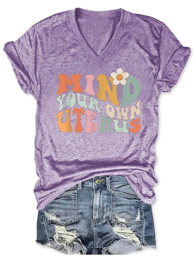 WoxlicaMind Your Own Uterus Shirt Feminist Pro Choice Women's Rights Tshirt