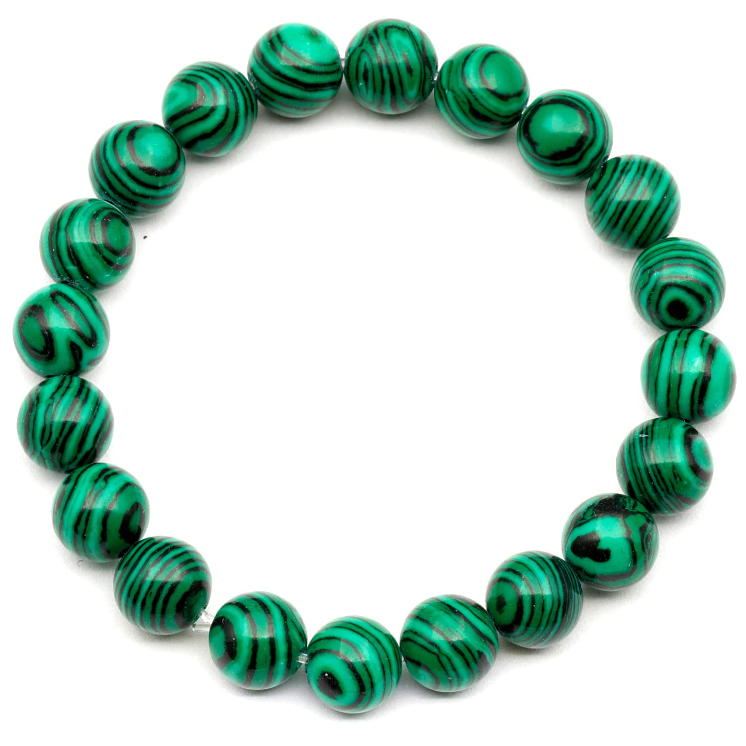 Dehnbares Armband mit natürlichen Malachitperlen, echter grüner Kristall, Waage, Edelstein elastisch, 8 mm Perlen, Modeschmuck