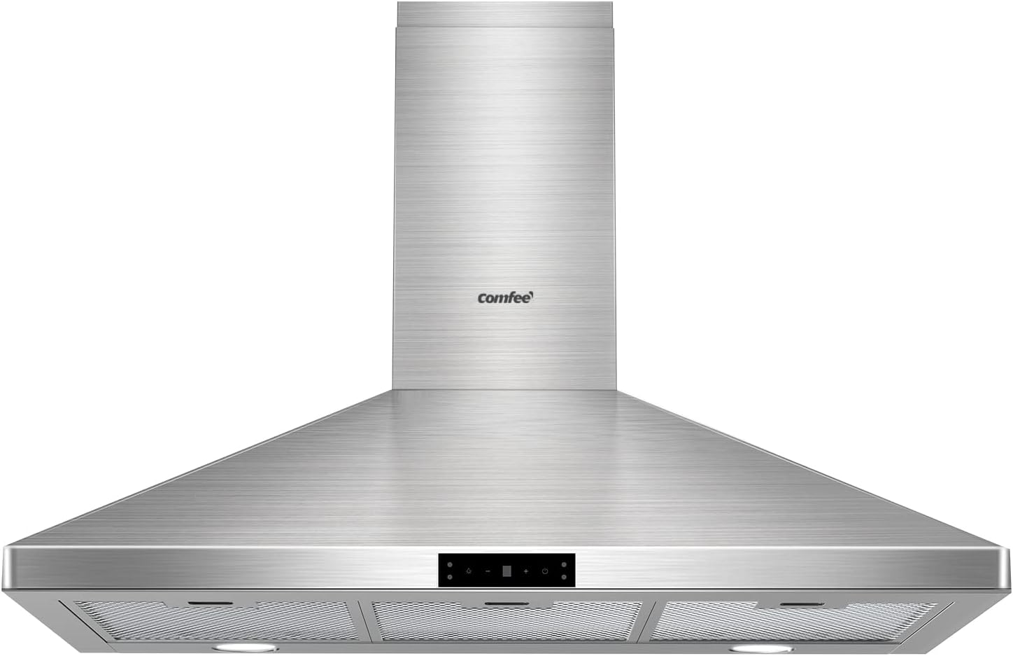 Comfee CVP36W7AST 36 Inch 450 CFM 3 Speed Gesture Sensing &Touch Control Panel Stainless Steel Wall Mount Ductless/Ducted Convertible Vent Baffle Filters and 2 LED Lights Range Hood 36 inches 450 CFM Gesture Control Vent Hood