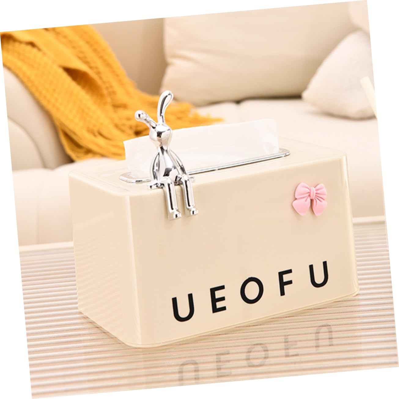 Beatifufu Elegant Retro Tissue Container Rectangle Tissue Box Napkin Boxes Tissue Holder Paper Towel Container