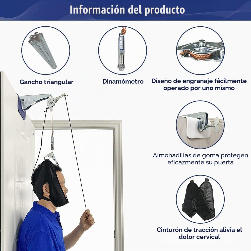 NEPPT Cuello Unidad de tracción cervical Kit sobre la puerta Dispositivo en el hogar Cuello Descompresión espinal Ortopedia Terapia física Tracción en la parte superior Máquina el alivio del dolor