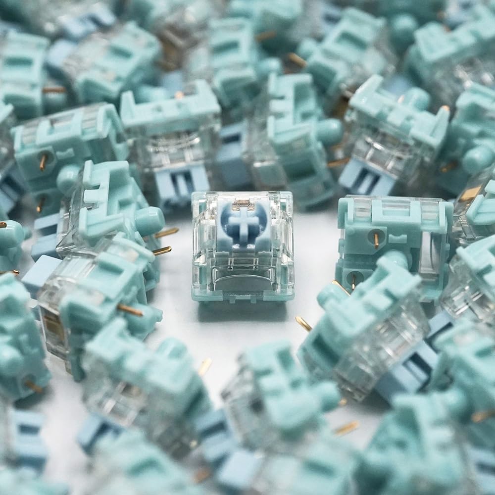 キーボード TTC Bluish White Silent Switch 200 pcs TTC Bluish White V2 Switch, Silent Tactile Pre-Lubed Switch for