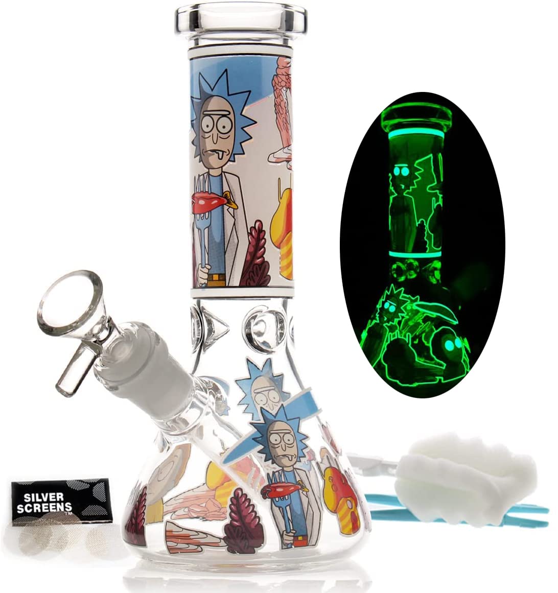 Mimi Bong Glasbong Pfeife Wasserbongs f¨¹r Rauchen Bong Bowl 14,5 mm Hoch 16,5 cm 250 g Recycling Tornado Filter Glas Wasserbong Wasserbong Hookah Rot Bongs (Mini Glasbong)