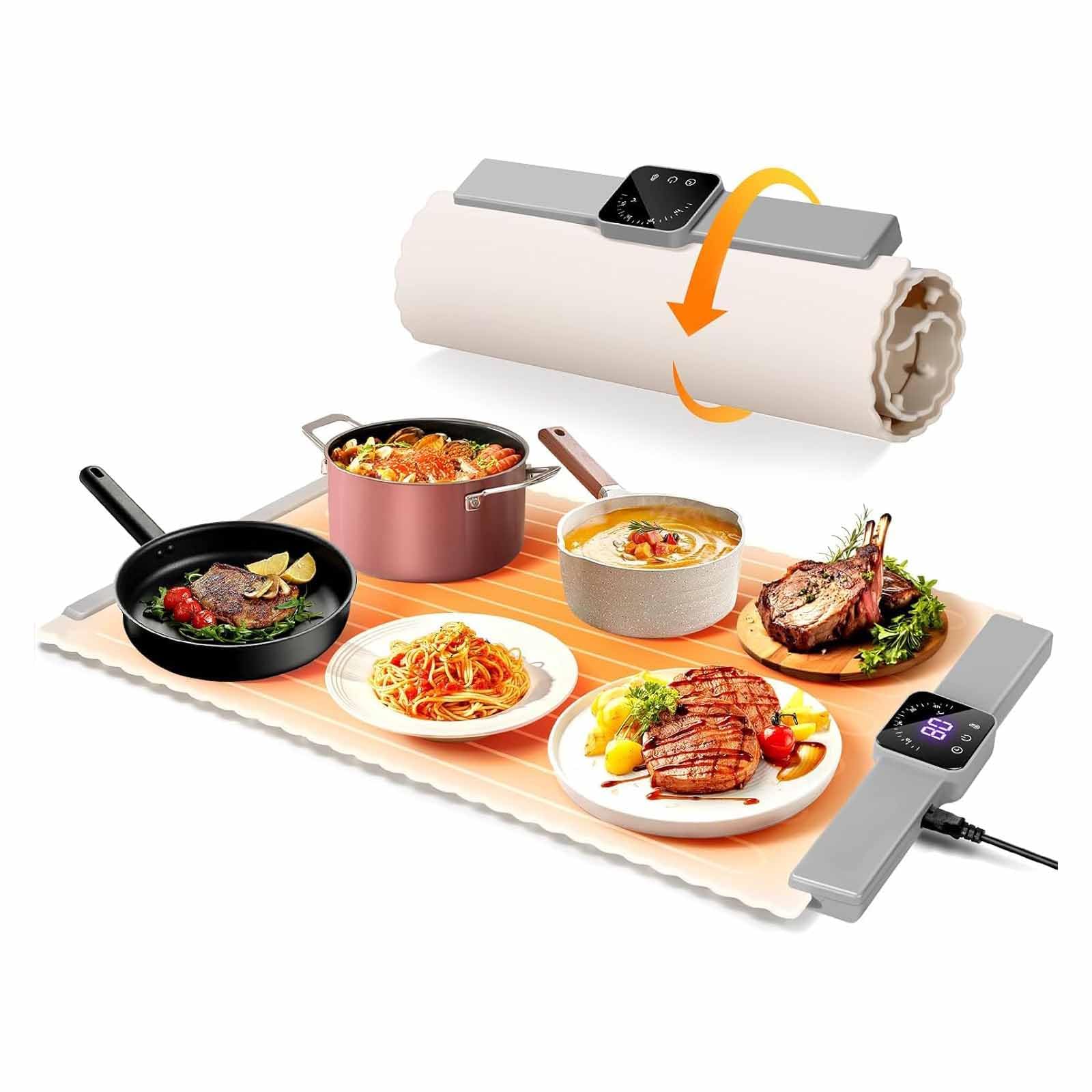 Chauffe-plat portable pliable pour buffet chaud sans surcuisson