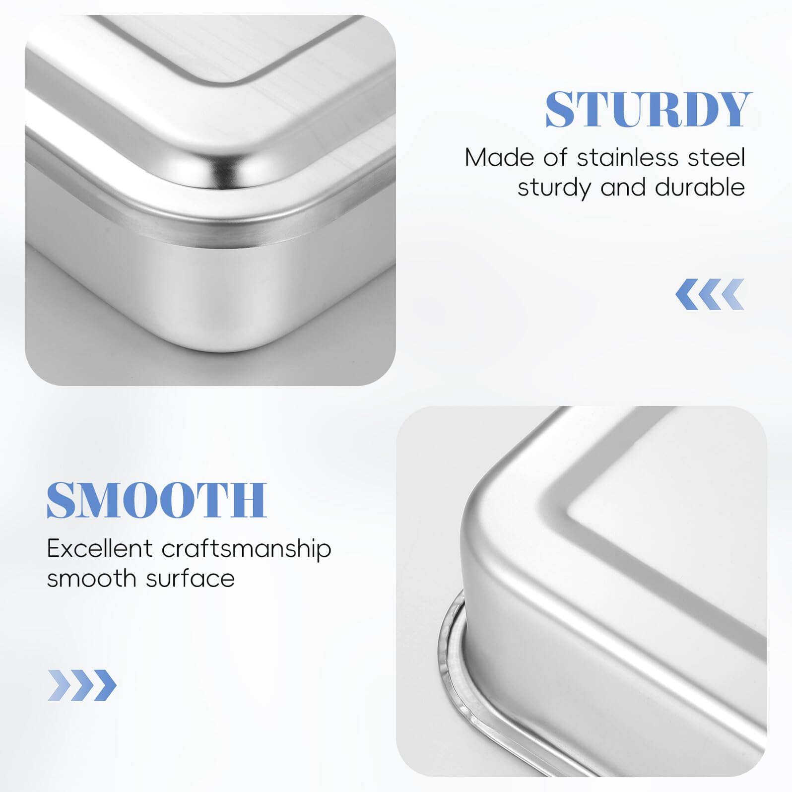 Ciieeo 4 Pièces Plateau Inox avec Couvercle Bac Multifonction pour Instruments Oraux Plateau et Facile à Stériliser Rangement Sécurisé pour Usage et Esthétique