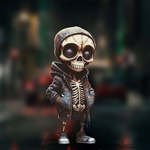 Miniatura 7 de Goderat Figuras de esqueleto geniales, bonita estatua de esqueleto de Halloween, decoración conmemorativa coleccionable, personalidad única, mini