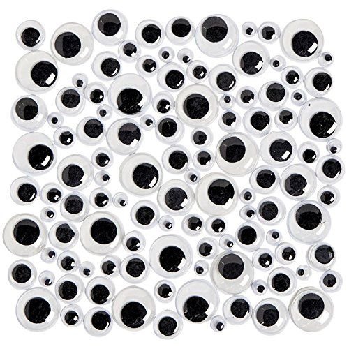 ADRIENNE VITTADINIIfavor123 Wiggle Eyes for Creative DIY Projects - Bulk Pack of Multiple Sizes White and Black Googly Eyes for Crafts (500)