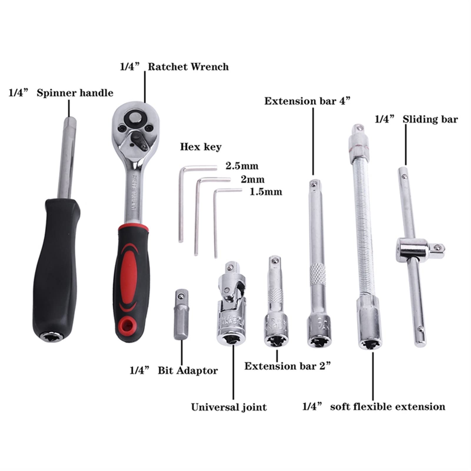 メンテナンス Sokcket wrench set Amazon.co.jp: ソケットレンチツール車の修理ツールセット1/4インチ