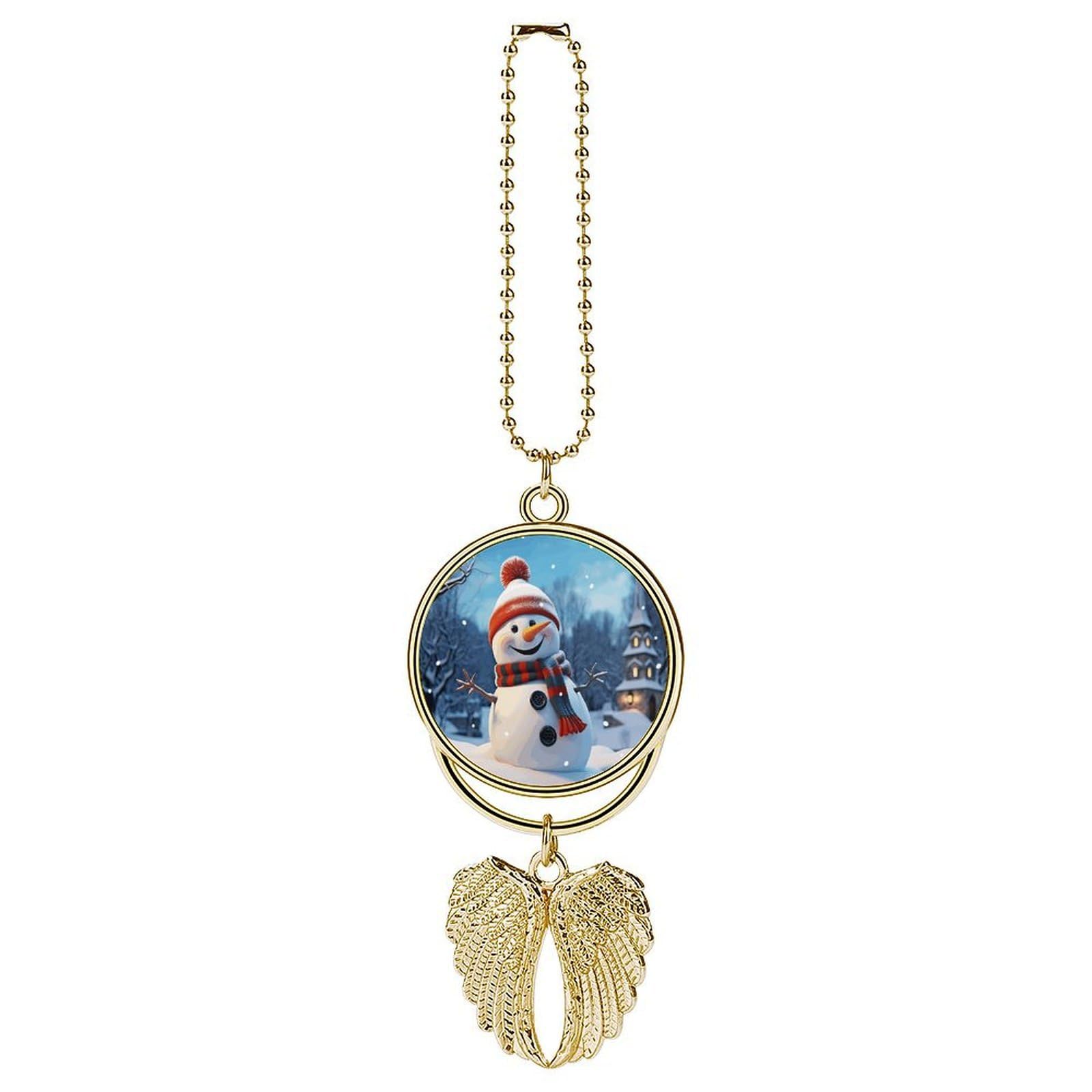 Happy Snowman Car Pendant Hanging Swing Auto Rear View Mirror Hanging Car Rear View Mirror Charm Truck Hanger Ornament Charm for Car Rear View Mirrors Accessories
