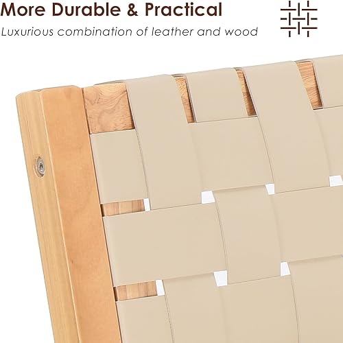 Miniatura 6 de Soohow Sillas plegables de madera, sillas plegables de madera para interiores, sillas de comedor apilables para cocina y comedor, asiento tejido y