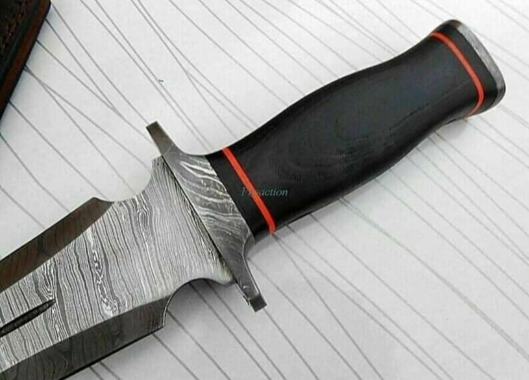 Empire - 26 Inch Long - Handmade Damascus Steel Double Edge Viking Sword with Sheath - Micarta Grip - Sharp Edges - Hand Forged Hunting Sword - Best Gift for Him