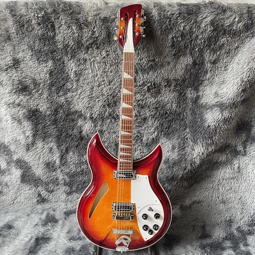 Guitarra eléctrica de 12 cuerdas, color Sunburst, parte superior y trasera del cuerpo con cordal en...