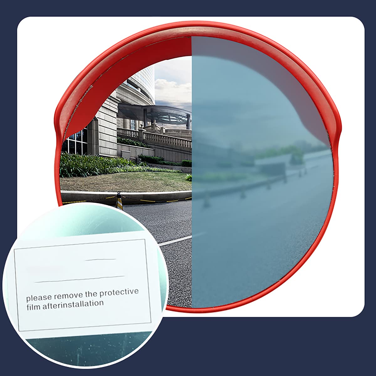 Stradale Specchio Traffico Infrangibile 45cm, Sicurezza Stradale Gira Specchio Grandangolare, Monitoraggio Strada Dell'ospedale Dell'ospedale,Outdoor