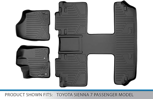 Miniatura 5 de MAXLINER Alfombrillas de Piso - Juego de Revestimiento de 3 Filas para Toyota Sienna 2013-2020