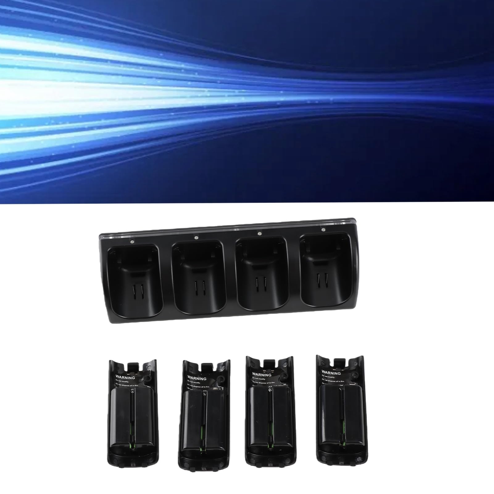 Station de Chargement de Télécommande pour / U avec 4 Batteries Rechargeables de 2800 MAh, Station de Chargement de Contrôleur pour Contrôleur (BLACK)