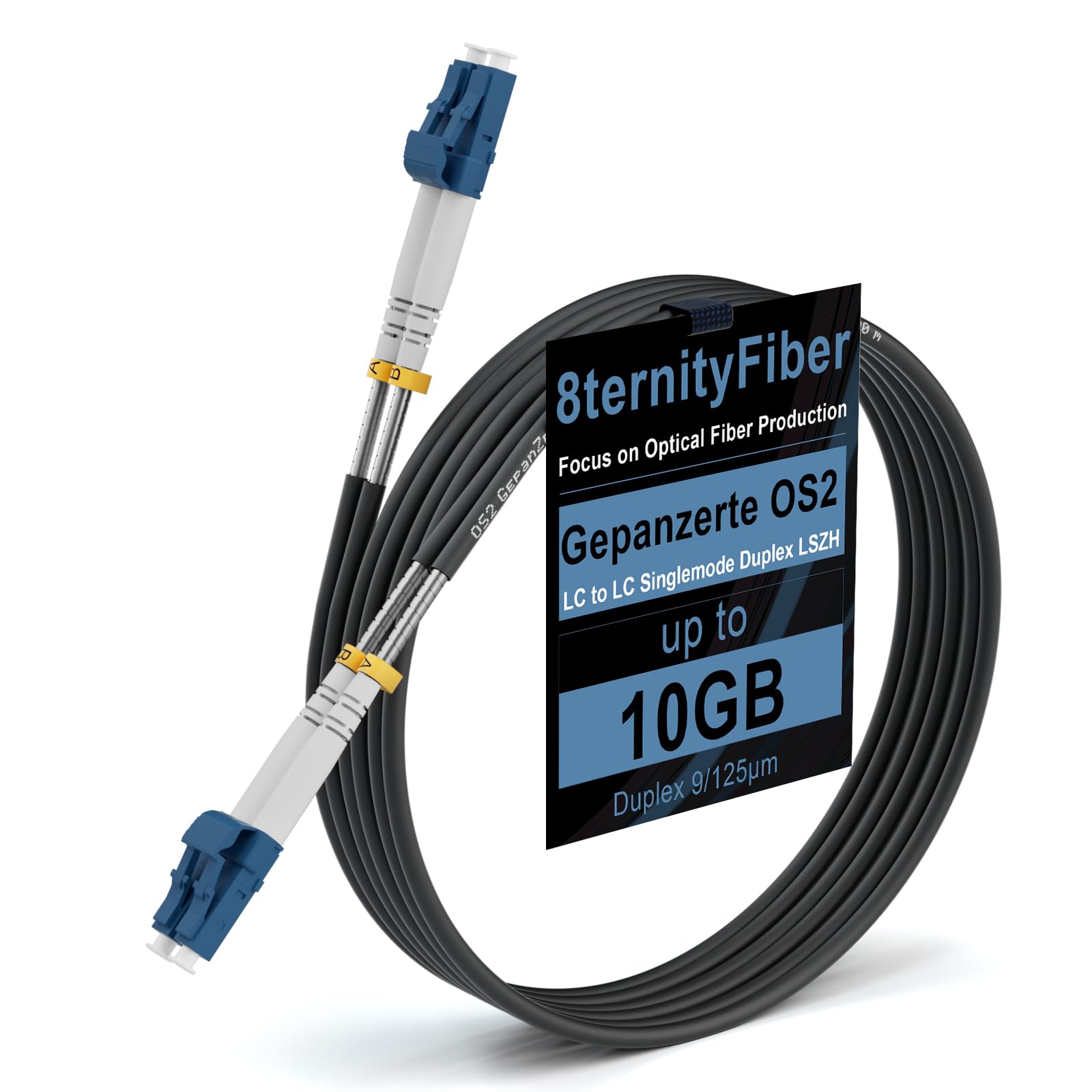 OS2 Gepanzertes Glasfaserkabel LC/UPC auf LC/UPC 100 m