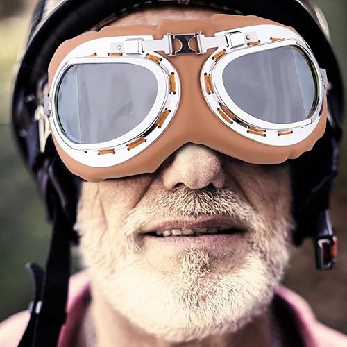 Miniatura 2 de Peicees Gafas vintage para casco de motocicleta, gafas de moto y piloto