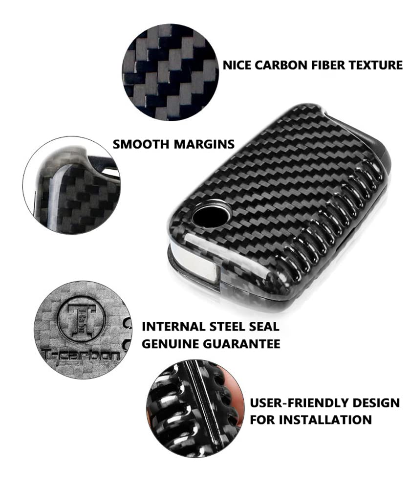 ontto Funda para llave de coche de fibra de carbono adecuada para VW Golf 7 MK7 Polo Seat Ibiza Leon FR Ateca Skoda Octavia Fabia funda protectora para llavero funda para llave negro (ventilación) B