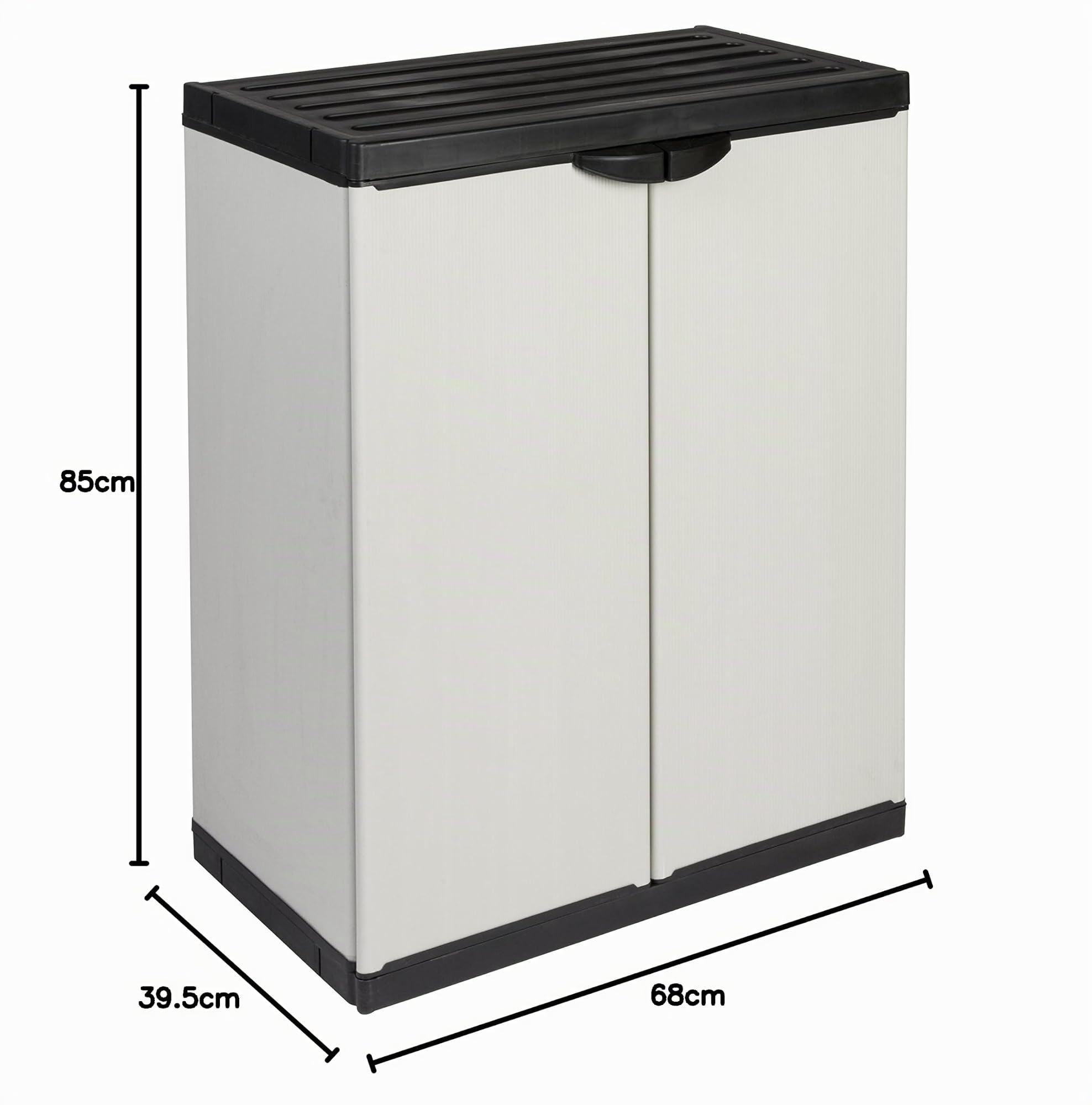 Kreher Kunststoffschrank 2er-Set, Gartenschrank in Lichtgrau